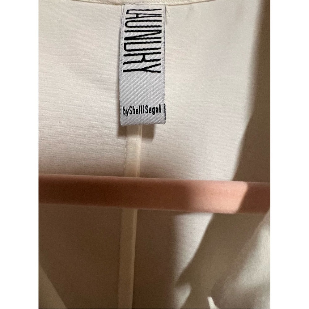 Laundry by Shelli Segal White Long Sleeve V-Neck Tunic Shirt Dress Size 8 - Picture 4 of 7